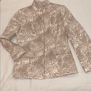 Neiman Marcus taupe and white Blazer